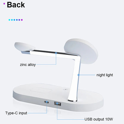 Wireless Charging Station Charger Dock 3in1 Stand For Apple Watch iPhone Magsafe