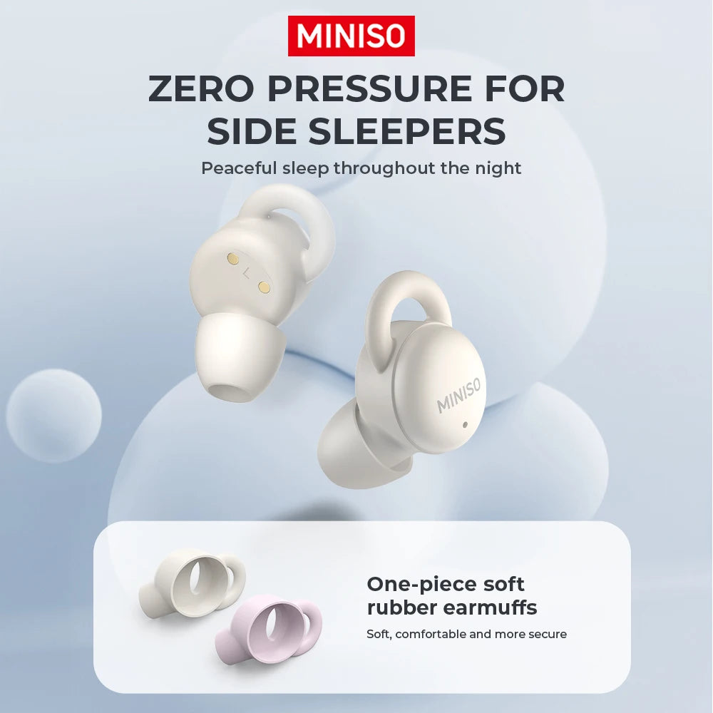 MINISO X10 Wireless Bluetooth 5.4 Earphones Sleep Wireless Headphones With Mic Touch Control Noise Cancelling Super Long Endur