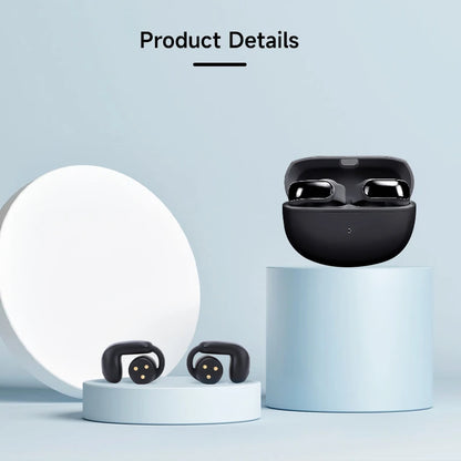 Open Ear Clip Earphones Voice Control Wireless Earphones Noise Reduction with Charging Case for Sports