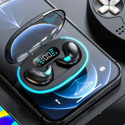 Wireless Sleeping Earbuds – Mini TWS Bluetooth Headphones with Mic, HD Call, Waterproof, Stereo Hidden Headsets for Work