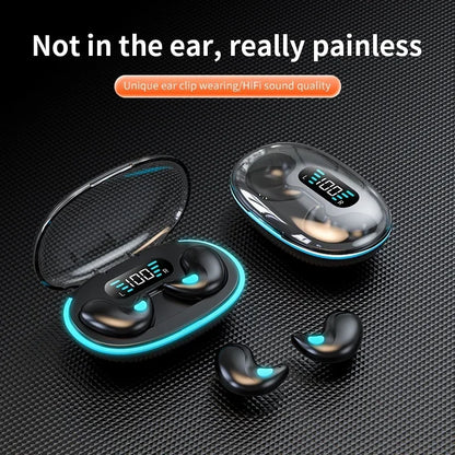 Wireless Sleeping Earbuds – Mini TWS Bluetooth Headphones with Mic, HD Call, Waterproof, Stereo Hidden Headsets for Work