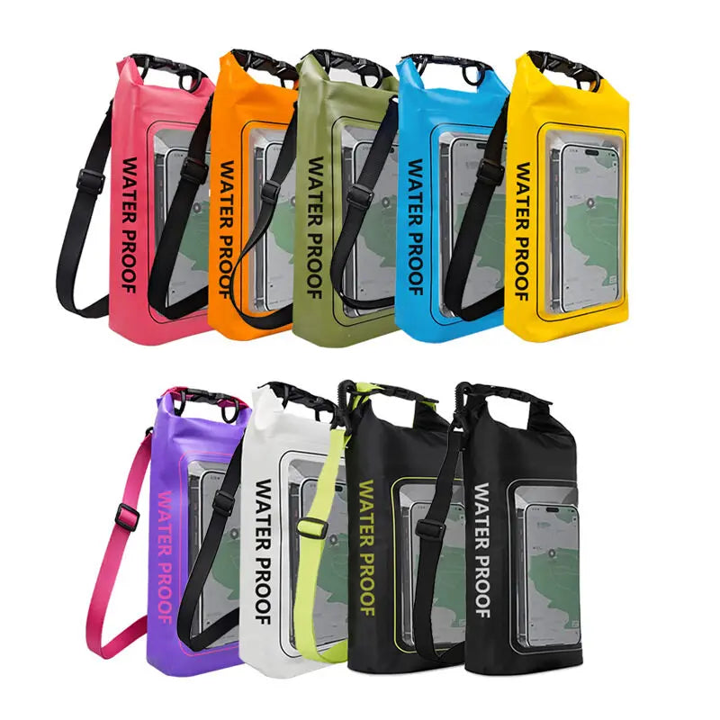 2L Swimming PVC Pack Dry Bag Touch Screen Outdoor Waterproof Shoulder Kayak Bags Trekking Drifting Rafting Surfing Boating Bag