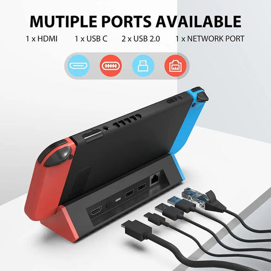 Portable TV Dock Station for Nintendo Switch 2 (2025),With 4K@120Hz HDMI Adapter/Type C Port/USB Port
