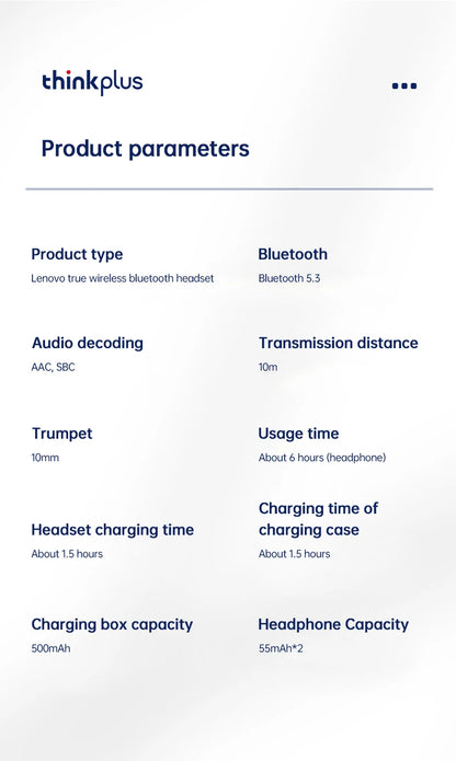Original Lenovo XT80 Sports Wireless Earphones with Mics, LED Power Display,Hifi Stereo Sound Bluetooth 5.3 TWS HeadphHeadphones