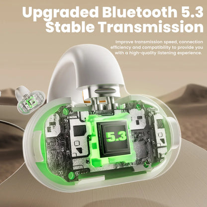 Toocki TWS Clip-on Earphones Bluetooth 5.3 True Wireless Touch Control Headphones 3D HiFi Sport Headset Long Standby Earbuds