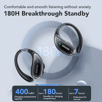 ERAZER XT80 Pro Sports Wireless Headphones with Mics, Button Control, LED Power Display,Hifi Stereo Sound