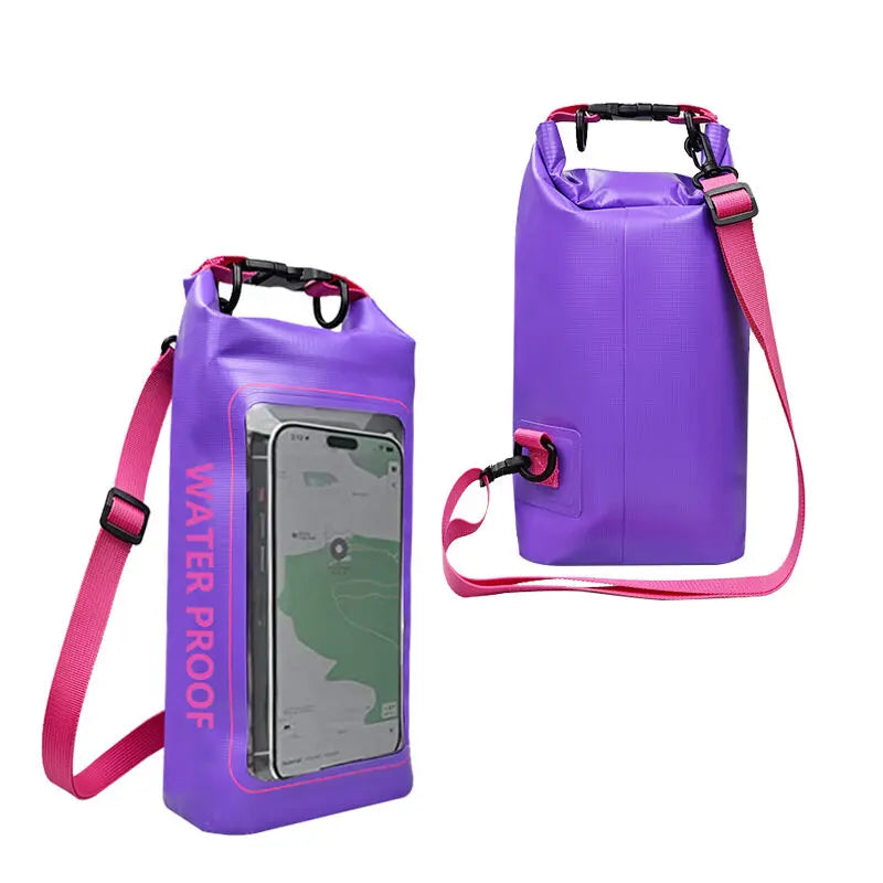 2L Swimming PVC Pack Dry Bag Touch Screen Outdoor Waterproof Shoulder Kayak Bags Trekking Drifting Rafting Surfing Boating Bag