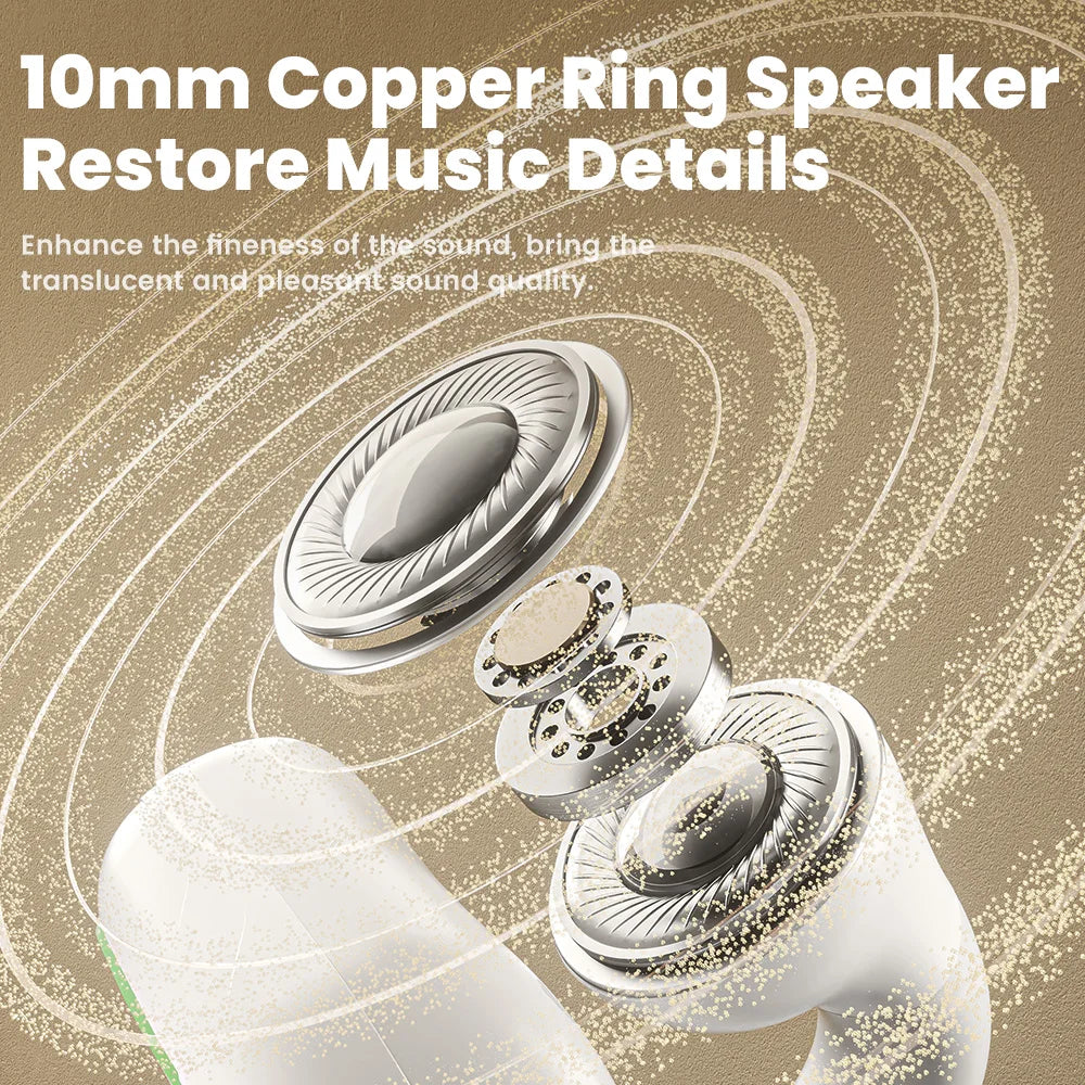 Toocki TWS Clip-on Earphones Bluetooth 5.3 True Wireless Touch Control Headphones 3D HiFi Sport Headset Long Standby Earbuds