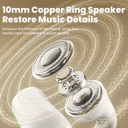 Toocki TWS Clip-on Earphones Bluetooth 5.3 True Wireless Touch Control Headphones 3D HiFi Sport Headset Long Standby Earbuds