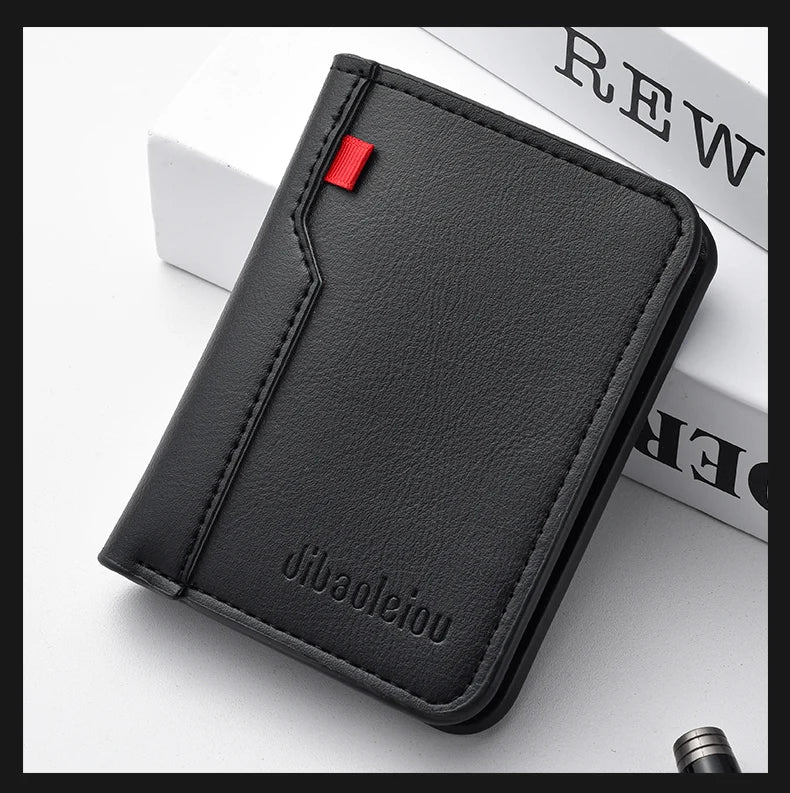 1PC New Ultra-thin Mini Soft PU Leather Credit Card Wallet Holder Short Vertical High Quality Men's Wallet