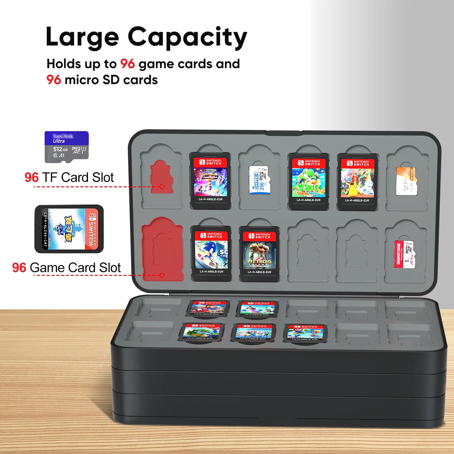 96 in 1 Storage Game Cards Case For Nintendo Switch OLED Protective Cards Case For Switch/Switch Lite