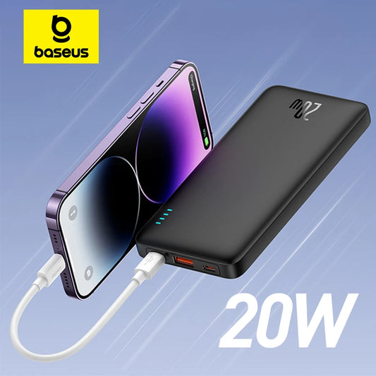 Baseus Airpow 20W Power Bank 10000mAh 20000mAh Fast Charge Powerbank for iPhone 16/15/14/13/12 Xiaomi batterie externe