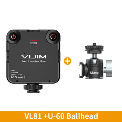 VIJIM VL81 LED Video Light Camera Light 3200-5600K 850LM 6.5W With Cold Shoe Mini Vlog Fill Light 3000mAh Panel Lamp Photography