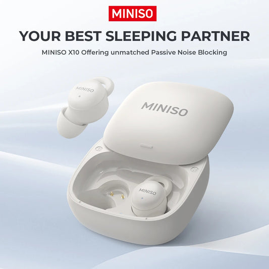 MINISO X10 Wireless Bluetooth 5.4 Earphones Sleep Wireless Headphones With Mic Touch Control Noise Cancelling Super Long Endur