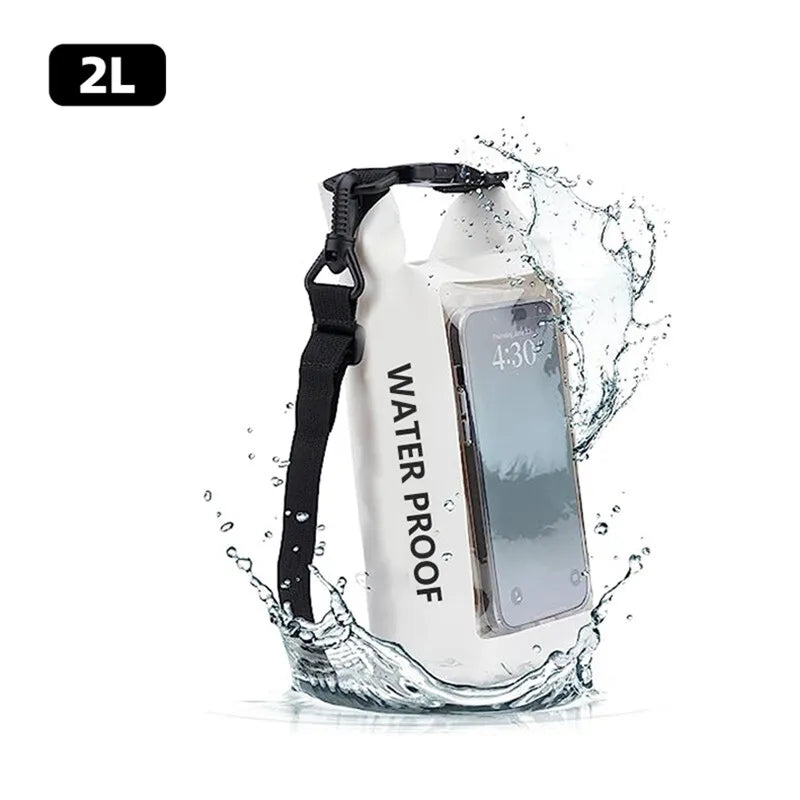 2L Swimming PVC Pack Dry Bag Touch Screen Outdoor Waterproof Shoulder Kayak Bags Trekking Drifting Rafting Surfing Boating Bag