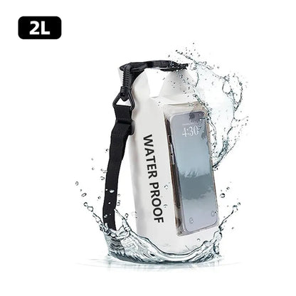2L Swimming PVC Pack Dry Bag Touch Screen Outdoor Waterproof Shoulder Kayak Bags Trekking Drifting Rafting Surfing Boating Bag