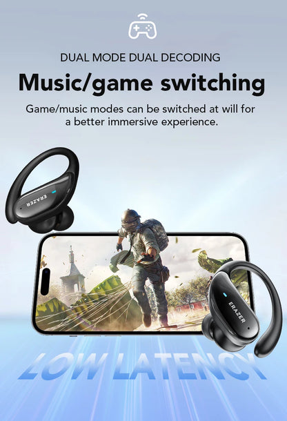 ERAZER XT80 Pro Sports Wireless Headphones with Mics, Button Control, LED Power Display,Hifi Stereo Sound