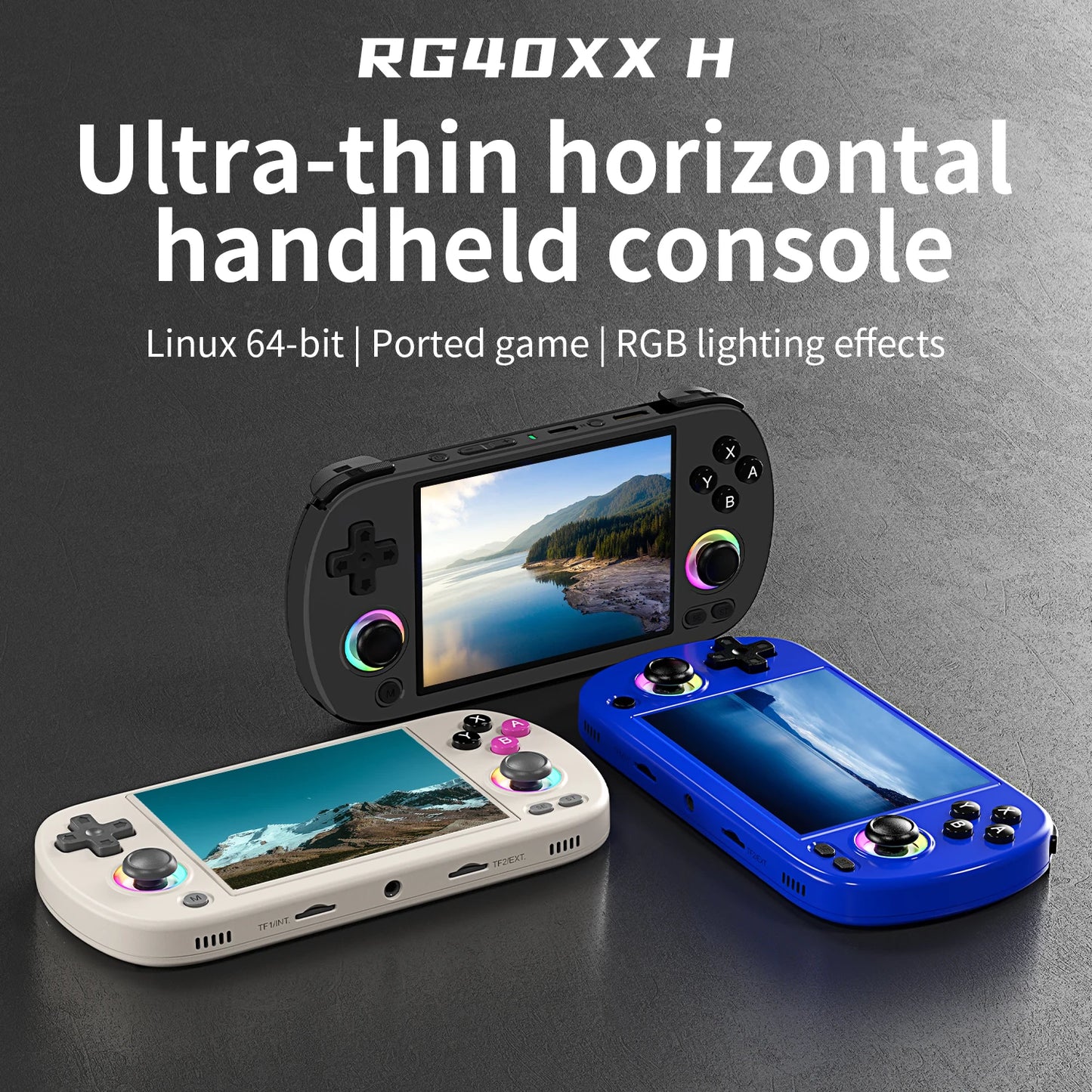 ANBERNIC RG40XX H Handheld Game Console 4.0-in 640*480 IPS Screen 3200mAh 64 Bit System With RGB Light Built in 5K+Games RG40XXH