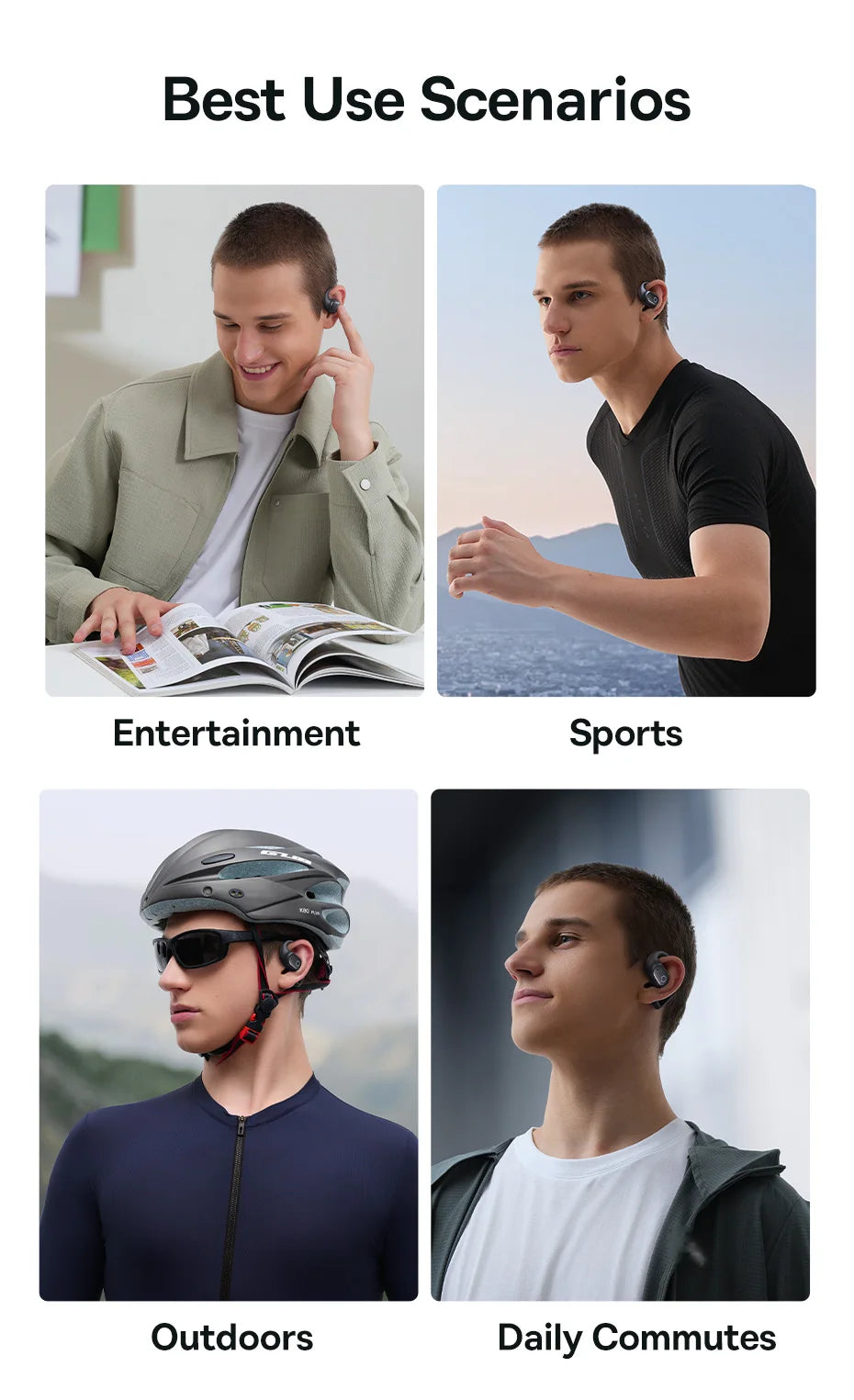 Baseus Eli 10i Fit Open-Ear Earphones Ear Hooks Wireless Bluetooth 5.4 Headphones IP54 Waterproof Air conduction Sports Earbuds