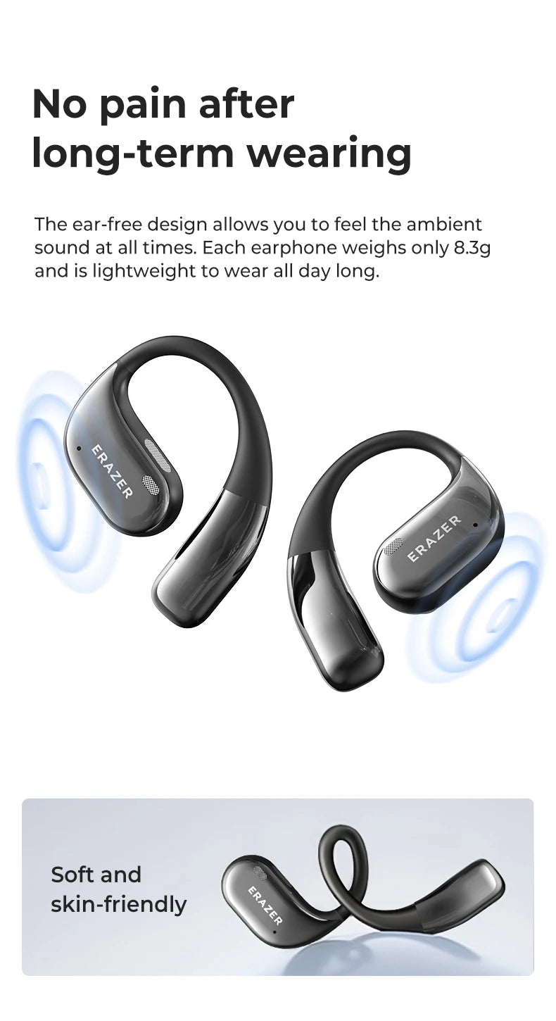 Erazer X11 Bluetooth Earphones OWS Open Sports Wireless Headphones Waterproof 6.5H HiFi Music Stere Long Lifetimeo