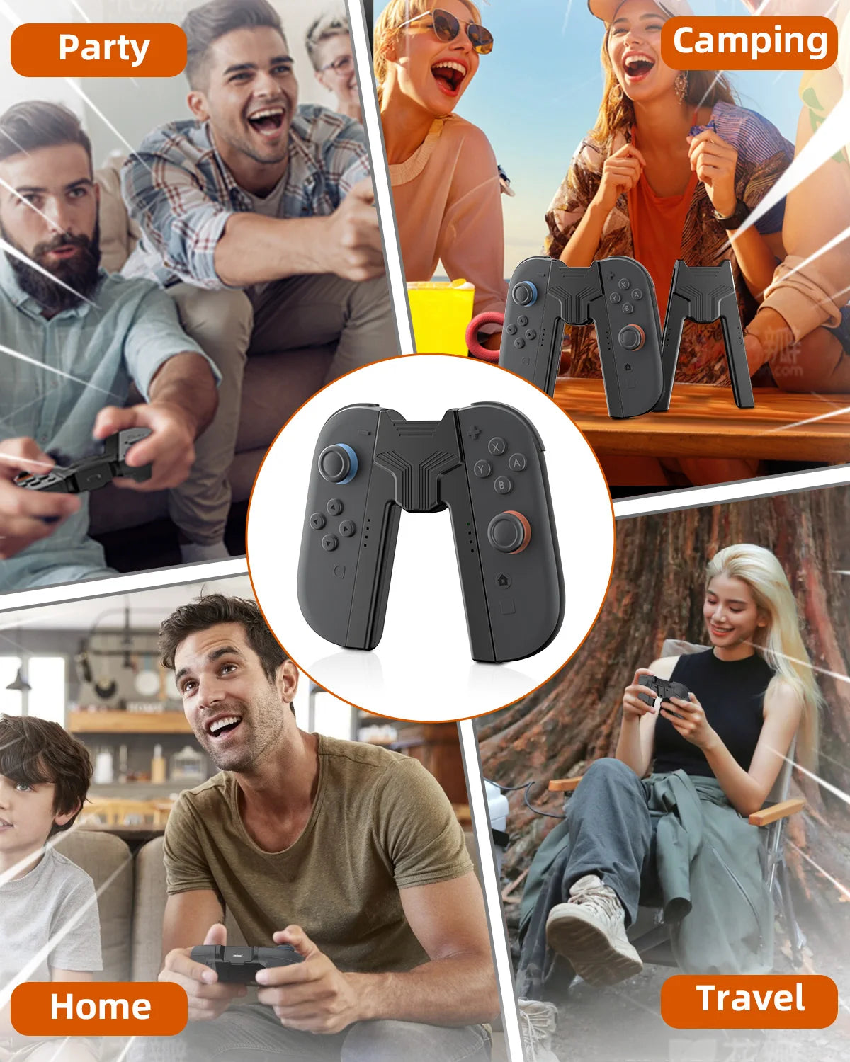 Switch 2 Joy-con Charging Grip Portable Dual Charging Holder Handle Controller Grip