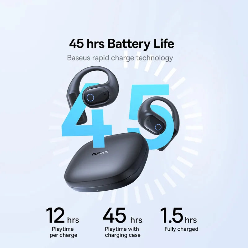 Baseus Eli 10i Fit Open-Ear Earphones Ear Hooks Wireless Bluetooth 5.4 Headphones IP54 Waterproof Air conduction Sports Earbuds