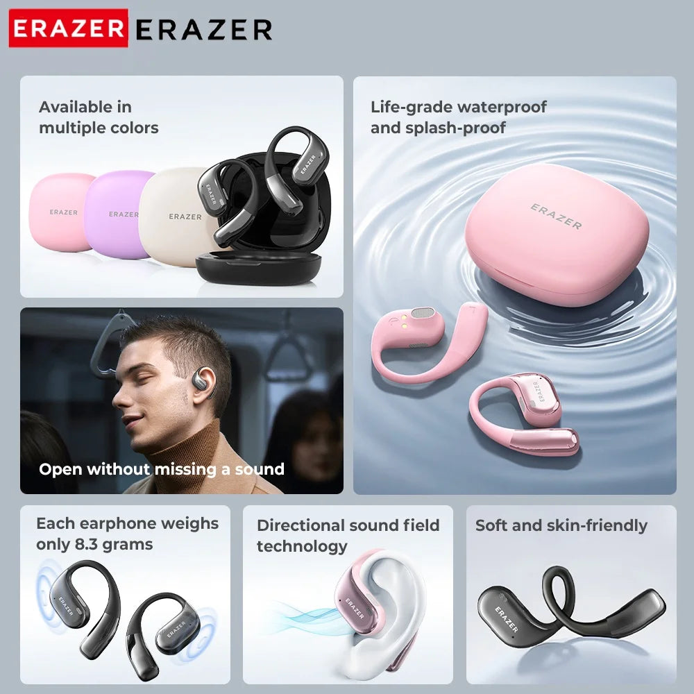 Erazer X11 Bluetooth Earphones OWS Open Sports Wireless Headphones Waterproof 6.5H HiFi Music Stere Long Lifetimeo