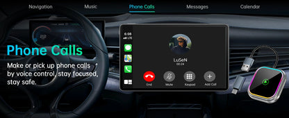 2025 New iPhone Wireless Carplay Adapter Mini Android Auto Adapter Plug & Play Apple Carplay Dongle Wifi Bluetooth Connected