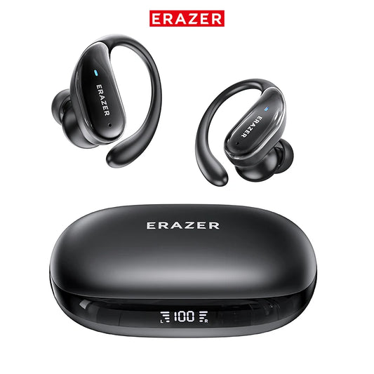 ERAZER XT80 Pro Sports Wireless Headphones with Mics, Button Control, LED Power Display,Hifi Stereo Sound