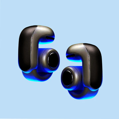 Open Ear Clip Earphones Voice Control Wireless Earphones Noise Reduction with Charging Case for Sports
