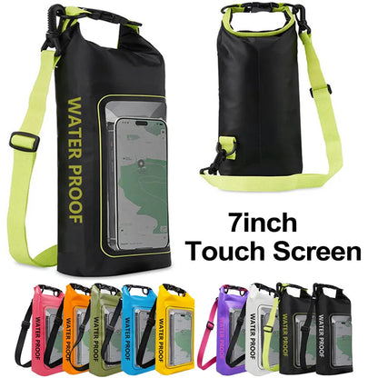 2L Swimming PVC Pack Dry Bag Touch Screen Outdoor Waterproof Shoulder Kayak Bags Trekking Drifting Rafting Surfing Boating Bag