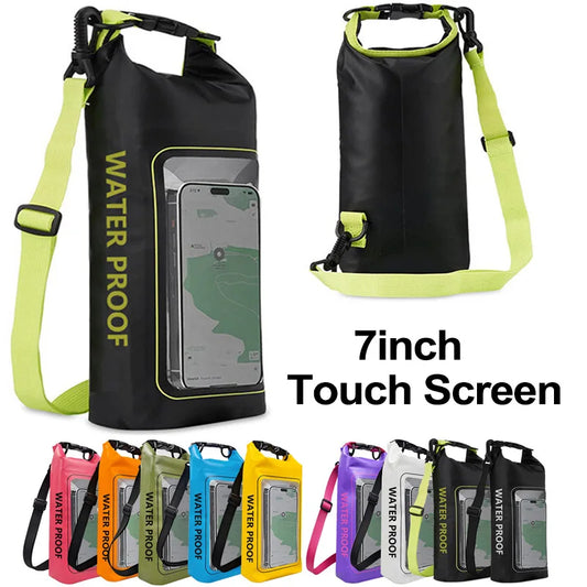 2L Swimming PVC Pack Dry Bag Touch Screen Outdoor Waterproof Shoulder Kayak Bags Trekking Drifting Rafting Surfing Boating Bag