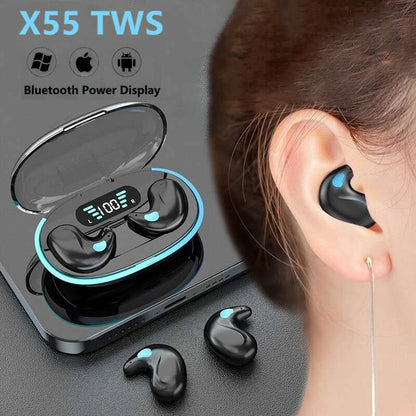 Wireless Sleeping Earbuds – Mini TWS Bluetooth Headphones with Mic, HD Call, Waterproof, Stereo Hidden Headsets for Work