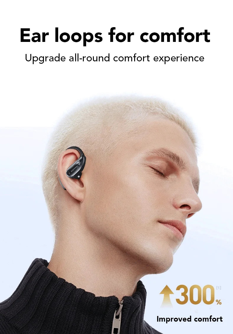 ERAZER XT80 Pro Sports Wireless Headphones with Mics, Button Control, LED Power Display,Hifi Stereo Sound