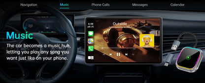 2025 New iPhone Wireless Carplay Adapter Mini Android Auto Adapter Plug & Play Apple Carplay Dongle Wifi Bluetooth Connected