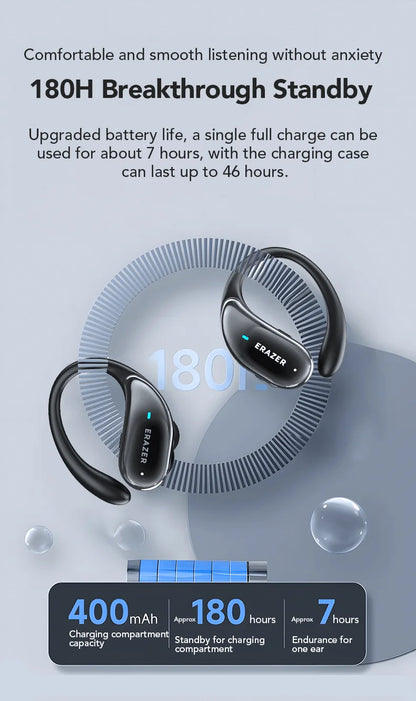 ERAZER XT80 Pro Sports Wireless Headphones with Mics, Button Control, LED Power Display,Hifi Stereo Sound