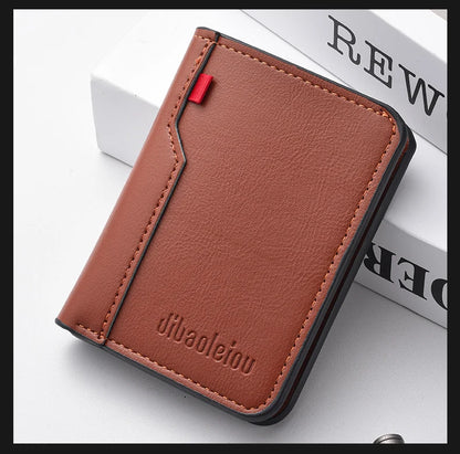 1PC New Ultra-thin Mini Soft PU Leather Credit Card Wallet Holder Short Vertical High Quality Men's Wallet