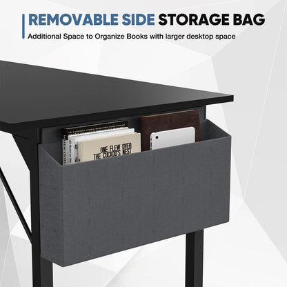 Computer Desk Writing Study Office Gaming Table Modern Simple Style Compact with Side Bag