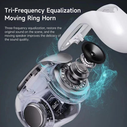 Open Ear Clip Earphones Voice Control Wireless Earphones Noise Reduction with Charging Case for Sports
