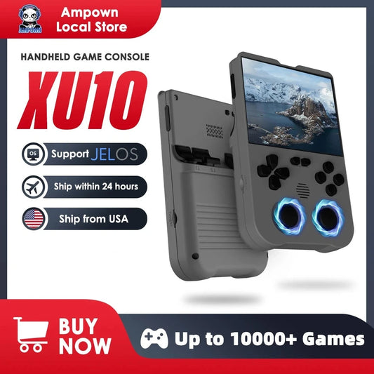 XU10 Handheld Game Console 3.5" IPS Screen 3000mAh Battery Linux System Built-in Retro Games Portable Video Game Console