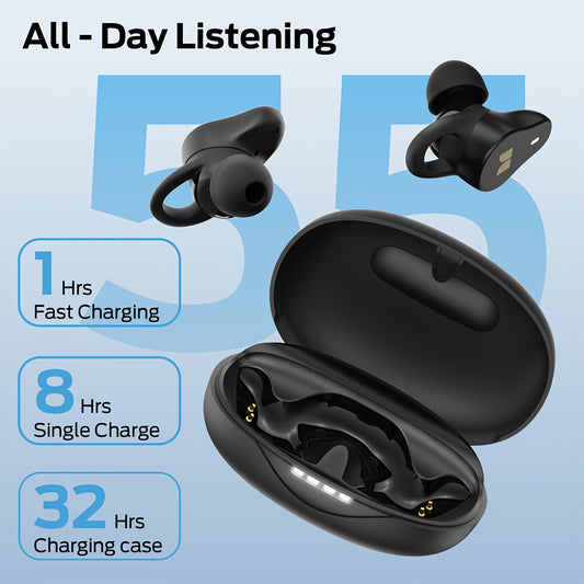 Monster Wireless Earbuds, In-Ear Stereo Headphones Featuring a Built-In Microphone for Clear Calls, 32 Hours of Playtime, Type-C Charging, And Wireless Earphones Designed for Sports.