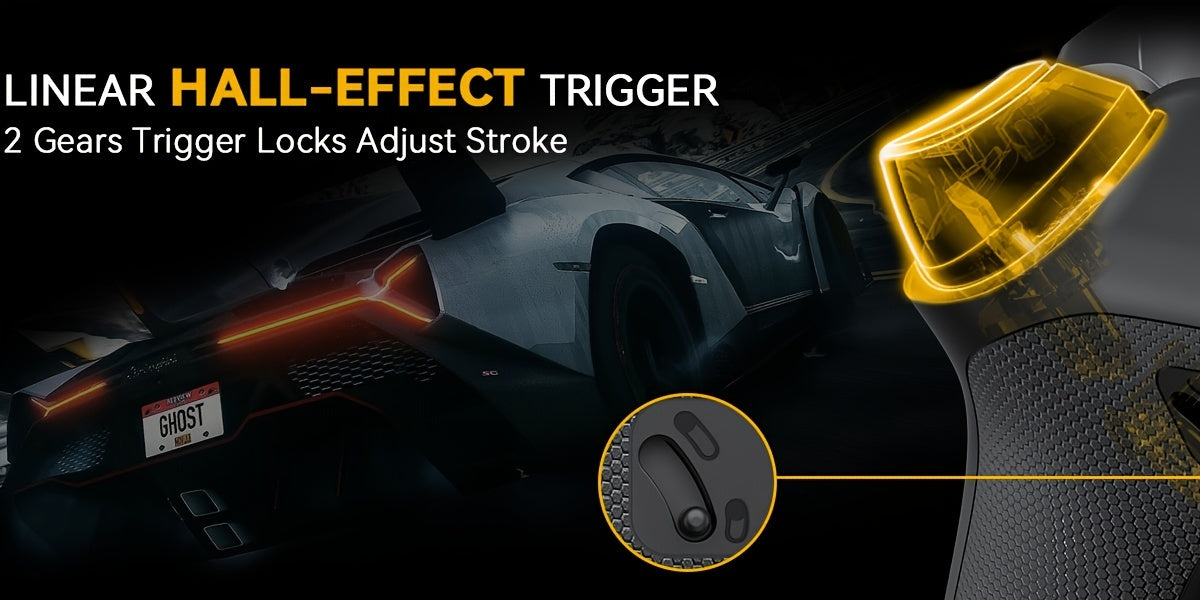 Interactive Screen Wireless Gaming Controller For PC/Switch/iOS/Android/Steam Deck, Hall Effect Stick & Trigger, RGB Lighting, Remappable Buttons, 1800mAh With Charging Dock -V2/Black(No Drift), [Notice]Not Compatible With Xb