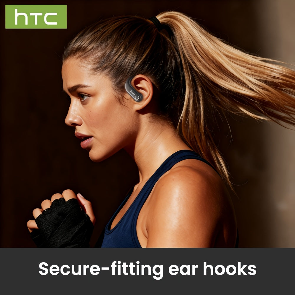 HTC NE61 New Heart Rate Monitoring Open Wireless Audio Earbuds, HIFI Audio Quality and HD Calls, LED Full-Color Touch Screen, Wireless 6.0 Earbuds,