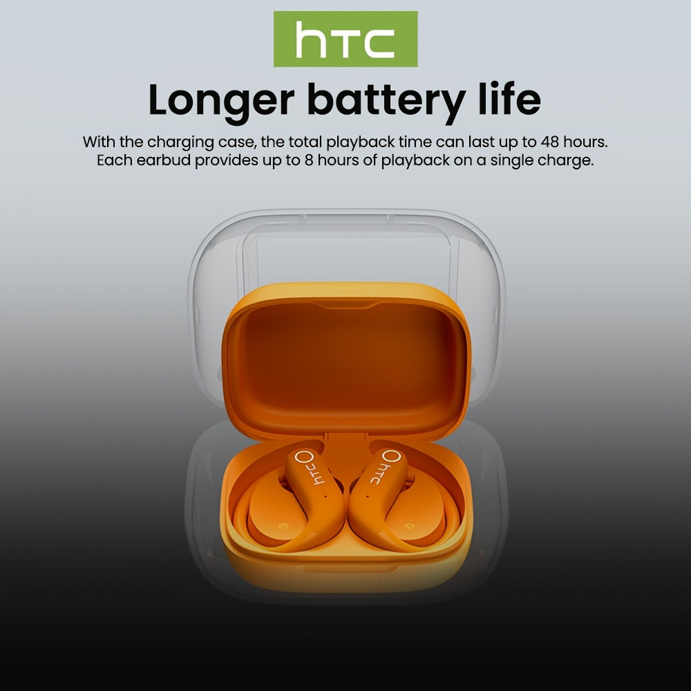 HTC NE61 New Heart Rate Monitoring Open Wireless Audio Earbuds, HIFI Audio Quality and HD Calls, LED Full-Color Touch Screen, Wireless 6.0 Earbuds,