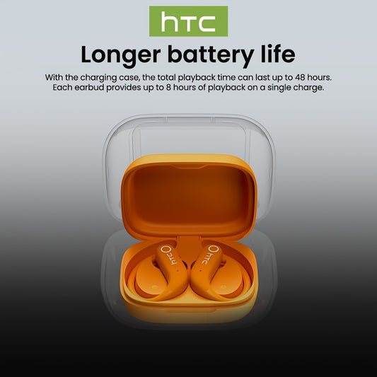 HTC NE61 New Heart Rate Monitoring Open Wireless Audio Earbuds, HIFI Audio Quality and HD Calls, LED Full-Color Touch Screen, Wireless 6.0 Earbuds,