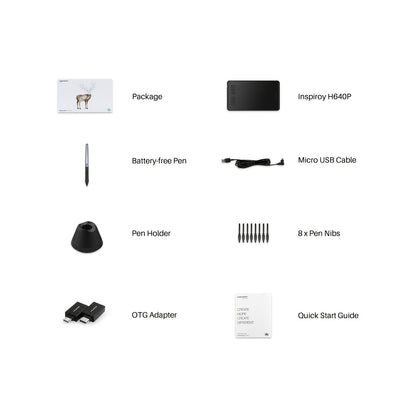 6x4 Inch Drawing Pad/Art Tablet Featuring a Battery-Free Stylus, 8192 Levels of Pen Pressure and 6 Hotkeys, Suitable for Drawing, Writing, Design, Teaching. Compatible with Mac, PC and Mobile