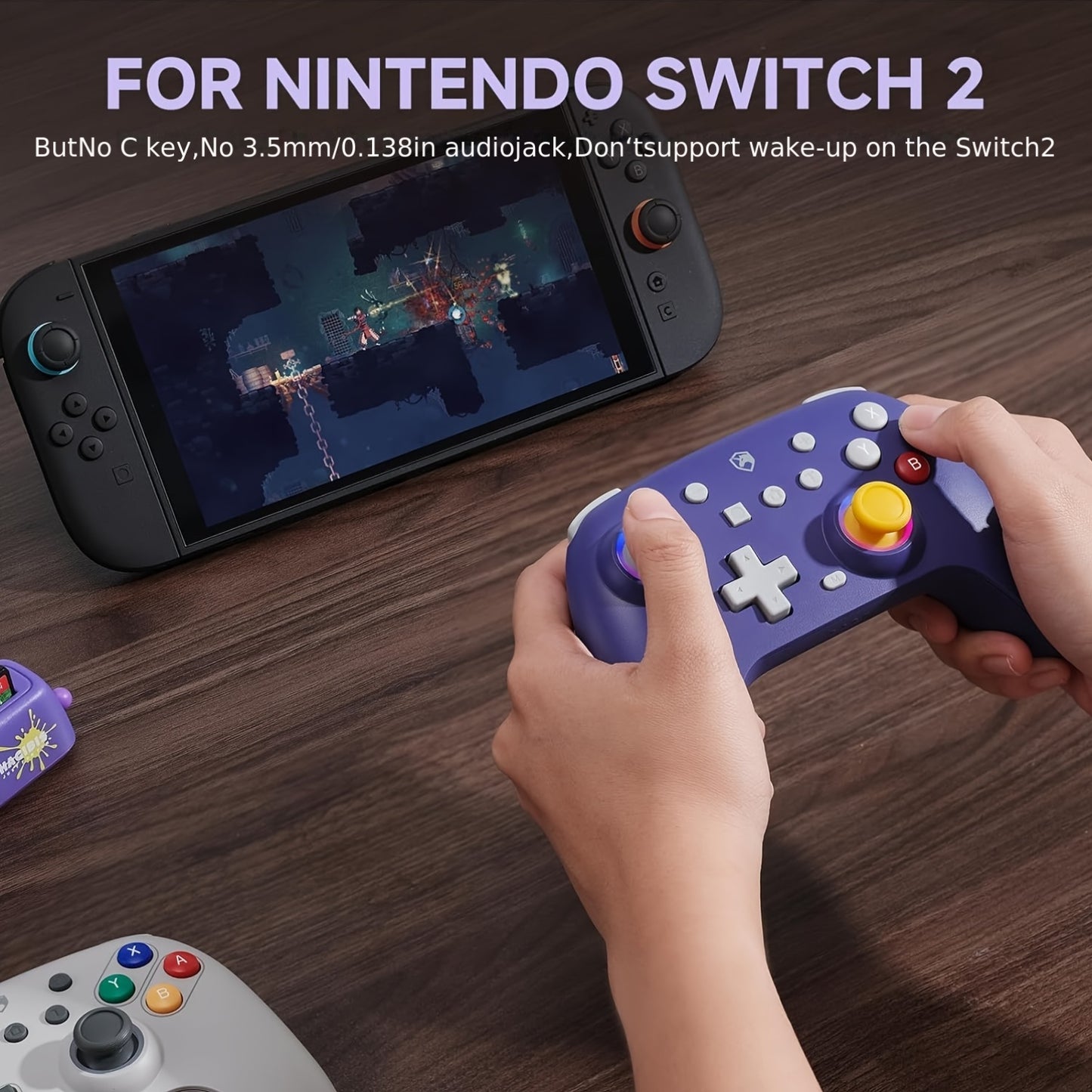 Wireless Controller for Nintendo Switch Oled/Switch/Lite, Wake-Up, Turbo, 6-Axis Gyro, Programmable for PC/Phone