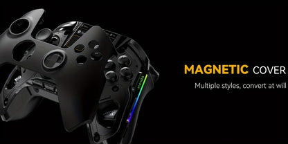 Interactive Screen Wireless Gaming Controller For PC/Switch/iOS/Android/Steam Deck, Hall Effect Stick & Trigger, RGB Lighting, Remappable Buttons, 1800mAh With Charging Dock -V2/Black(No Drift), [Notice]Not Compatible With Xb